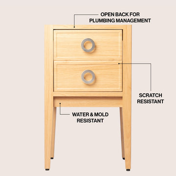 Corbin Modern Classic 1-Drawer Bath Vanity Base Only (Sink Basin Not Included)